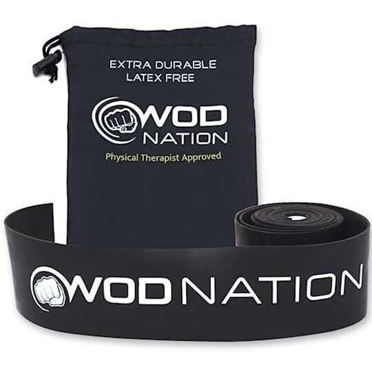 WOD Nation Floss Bands - 1 Pack Heavy, Black - Compression Band & Compression Floss for Recovery & Mobility - Muscle Wrap & Stretch Exercise Equipment